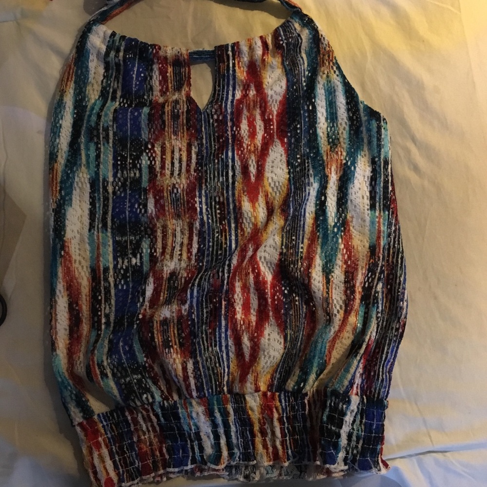 heart & soul multicolored halter top worn once